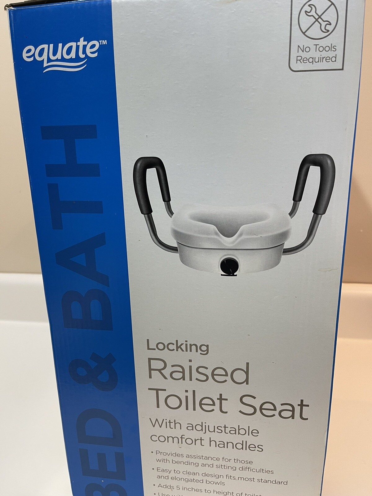 Raised Toilet Seat5 Inch Bed and Bath Locking Adjustable Comfort