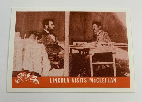 1965 Ristampa cartolina foto guerra civile singola #29 Lincoln Visits McLellan - Foto 1 di 2