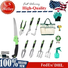 Garden Tool Set, 13 Piece Aluminum Alloy Hand Tool Starter Kit with Garden Bag
