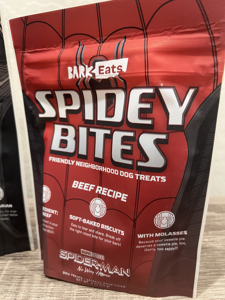 2 Bags BarkBox Spiderman Spidey Bites Dog Treats Beef/Sweet Potato Bark
