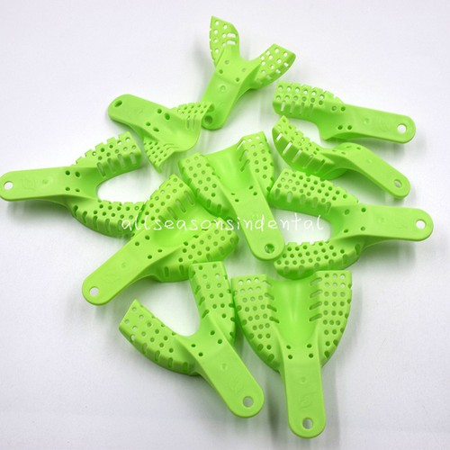Disposable Dental Impression Trays Set | Perforated, Autoclavable Plastic Holders