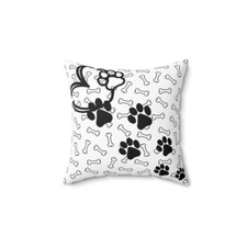 Spun Polyester Square Pillow Dog Cushion Bed Seat Love Pet Home