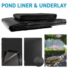 Heavy Duty Black Garden Pond Liner 200gsm + Underlay Large Small Fish Pool Sheet