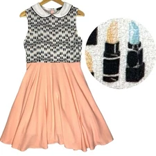 Vintage Smak Parlour Lipstick Dress Womens M Rockabilly Retro Novelty 50s 60s