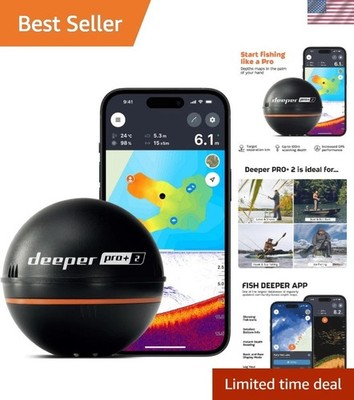 PRO+ 2 Sonar Fish Finder - Portable Fish Finder and Depth Finder For Kayaks, ...