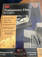 3M TRANSPARENCY FILM FOR COPIERS PP2200 100 SHEETS / New SEALED
