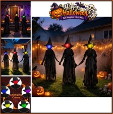 Halloween Witches Decorations 6FT Outdoor Lighted Stakes 3 Pack Scary Yard Decor