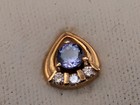 🔥 BALLOU 14K GOLD TANZANITE & DIAMOND STUD EARRINGS NEW IN BOX 2.3 GRAMS SIGNED — photo 2