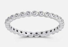 Sterling Silver Full Eternity CZ Stacking Band Ring