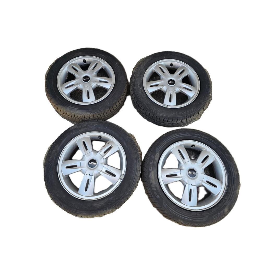 6763295 R15 SET 4 CERCHI IN LEGA +GOMME MINI COOPER R50 R53 R52 175/65/ R15