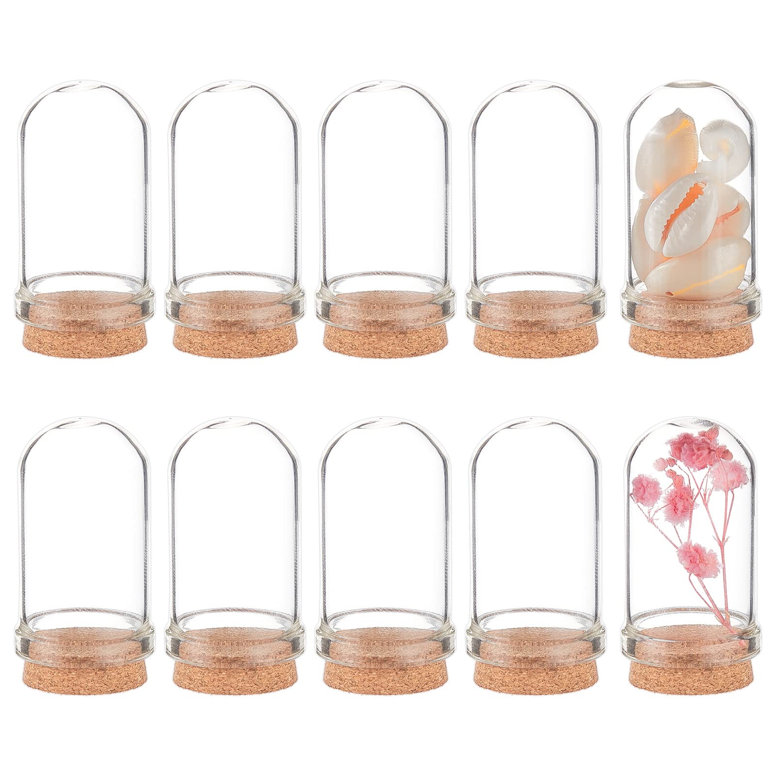Pots en verre dôme de 9 ml et mini bouteilles cloche décoration artisanale