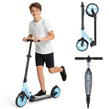 Adjustable Kick Scooter for Adults Teens Kid Foldable Scooter 8IN Big Wheels
