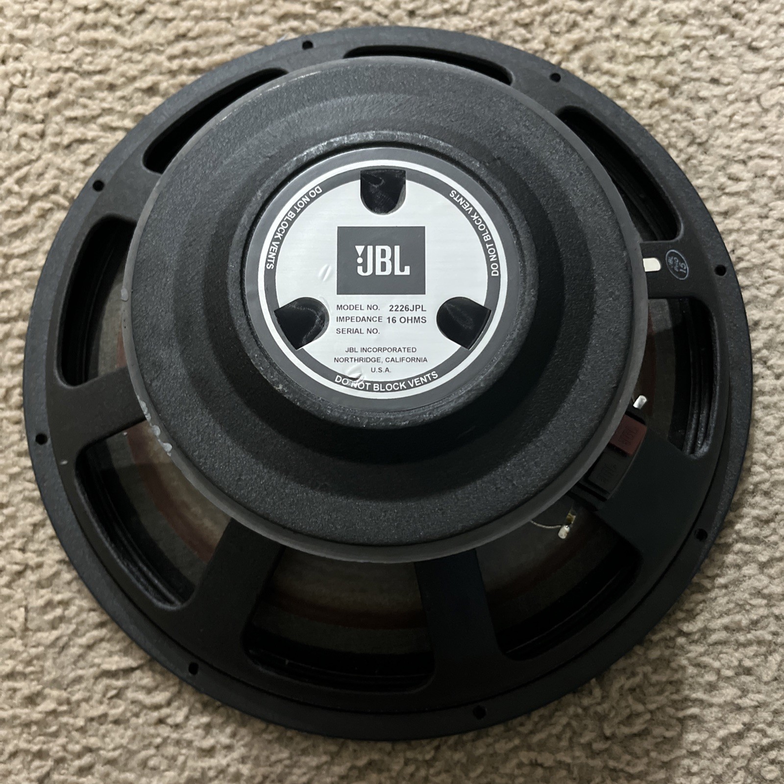 JBL 2226JPL 16ohms 15" Professional Audio Speaker