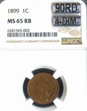 1899 INDIAN HEAD PENNY NGC MS65 RB MAC 90RD & 4-DIM OR 4 DIAMONDS 1ST STRIKE