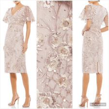 Mac Duggal 67909 EMBELLISHED ILLUSION BUTTERFLY Pink SLEEVE COCKTAIL DRESS 16