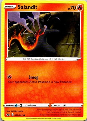 Salandit SWSH01: Sword & Shield Base Set 027/202 Common - Image 1 of 2