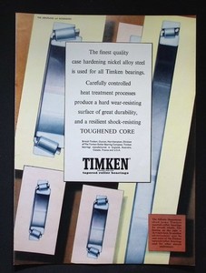 Original 1940 Werbung Timken Kegelrollenlager Flugzeugräder