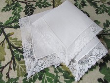 Hochwertiges Vintage Taschentuch Hochzeit Braut Spitze Leinen etwas Alt R145