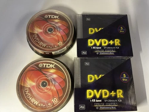 TDK DVD-RW47CBNC10 DVD-RW 4.7GB 2x speed 10 Pack X2 + 2 x 5 Packs Generic DVDs