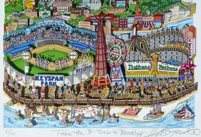 Charles Fazzino Take the B-Train to Brooklyn 3D New York Hand