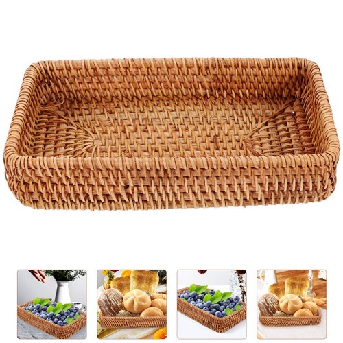 SALLE DE BAINS De Stockage Panier En Osier Tissé Bin Poignée Alimentaire Panier EUR 13,95