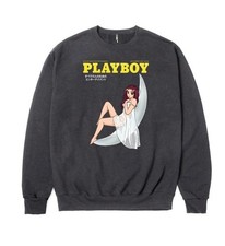 Playboy Sweatshirt Men Sz S/M Graphic Tokyo Club Moonlit -Dec. 1973- VTG Style