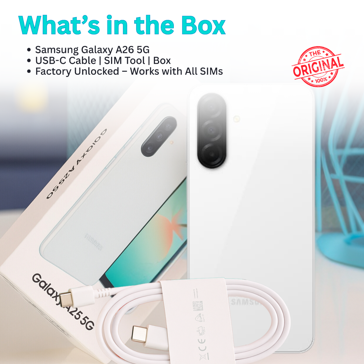 【SIMフリー】Galaxy A26 5G｜6/128GB｜ホワイト【新品】 in-galaxy-a26-5g-sm-a266-sm-