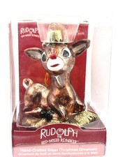 Kurt Adler Rudolph The Red Nosed Reindeer Glass Xmas Ornament. NIP. RU0113.