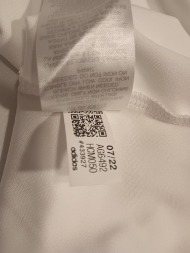 Boys Adidas Athletic Performance Quick Dry Shirt White/Blue/Green Size XL 18/20 - Picture 5 of 7