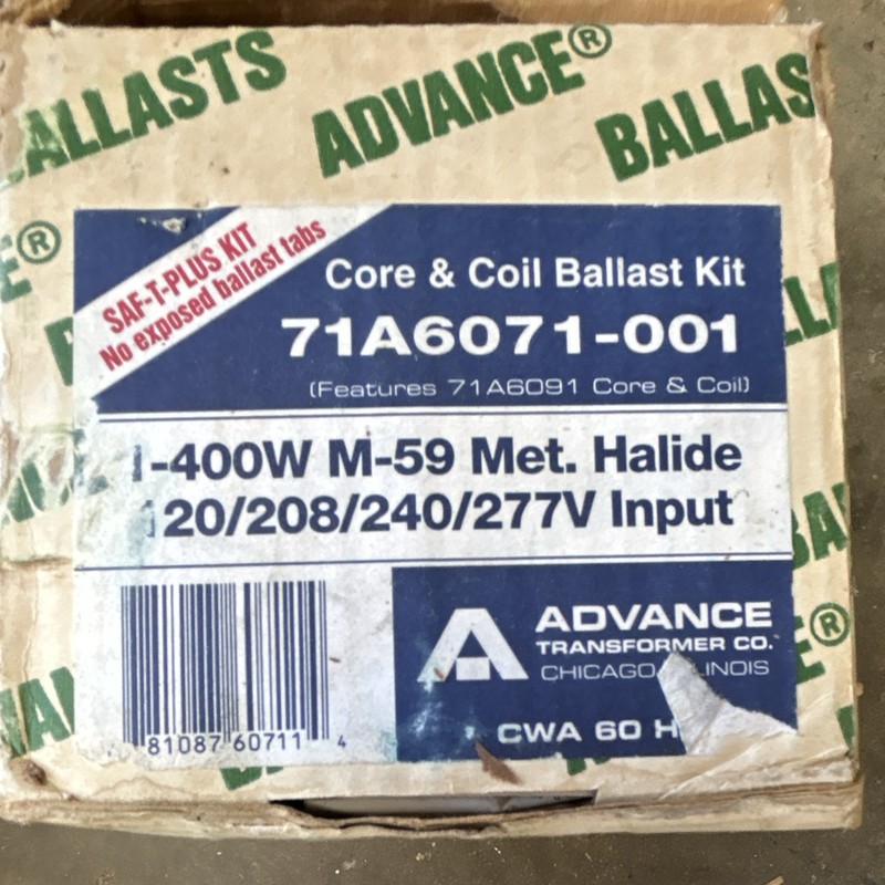 Advance 71A6071-001 Core & Coil Ballast Kit 400W M59 Metal Halide 120-277V