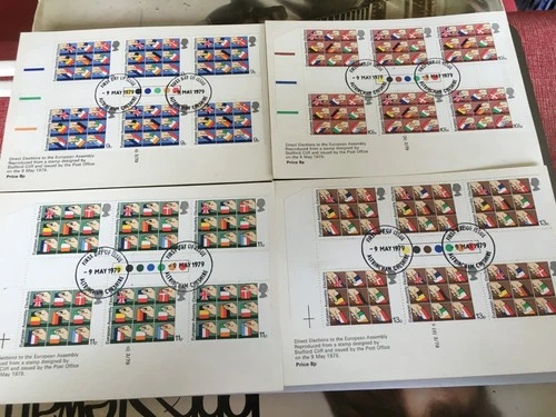 GB STAMPS PHQ SET TRAFFIC LIGHT GUTTER BLOCK FIRST DAY COVER 1979 EUROPE