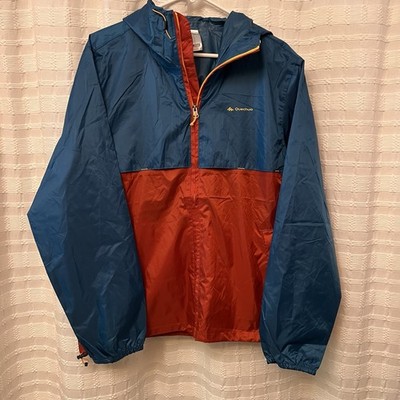 Quechua Decathlon Windbreaker Two-tone Teal/orange Color way. Mens Small Bin J29