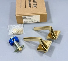 Emtek 5210HLOUS3NRH Helios Right Handed Privacy Door Lever Set Unlacquered Brass