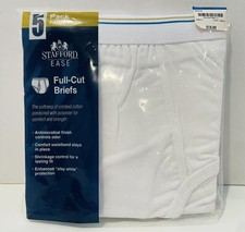 3-Pack of Vintage STAFFORD Ease Men  s Cotton Blend Full-Cut White Briefs, XL