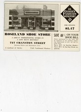 old Roseland Shoe Store Providence RI ad blotter