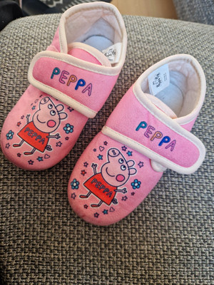 Peppa Pig Mädchen Hausschuhe Rosa EU 25/25 Klett rutschfest Low Top rund