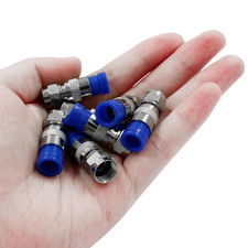 6 pcs Litoexpe Weatherproof RF Compression Connectors Coaxial Cable Adapter Blue