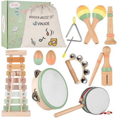 Baby Musical Instruments-Toddler Montessori Wooden Musical Toys for Kids 1-3,...