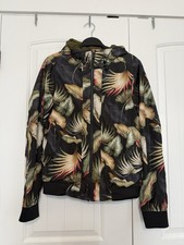 Scotch  Soda Lightweight Travel Jacket Mens Size Small Black Leaf Zip Front