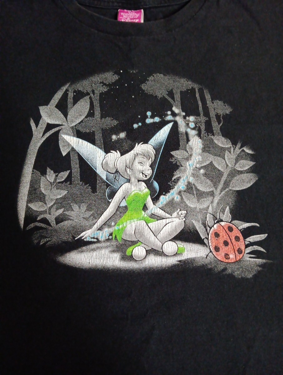 vintage Disney Tシャツ Tinkerbell VINTAGE Tinkerbell Shirt Size XL Men's Black Ladybug Wonderful