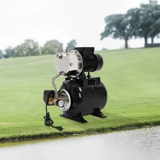 1HP Shallow Well Pump Irrigation Water Pump Booster System w/ Pressure Tank