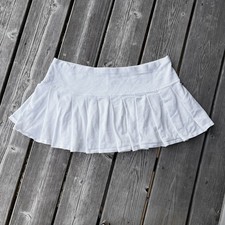 RARE Ralph Lauren Vintage Y2K White Pleated Mini Skirt Size Large