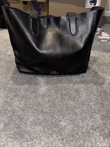 Borsa Coach Derby nera pelle ciottolata bordeaux interno strappato LEGGERE BENE