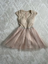 Abito rosa blush pizzo e tulle taglia S