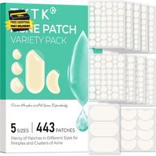 443 Count Pimple Patches for Face, Hydrocolloid Acne Cover Patch Bulk