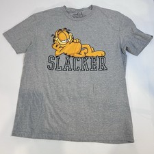 Garfield Slacker T Shirt Mens Large Gray Grap...
