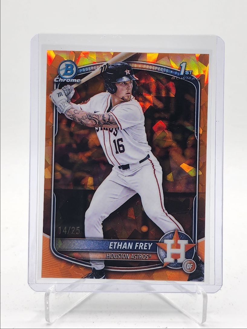 ETHAN FREY 2025 BOWMAN CHROME DRAFT 1ST SAPPHIRE ORANGE /25 Q3967