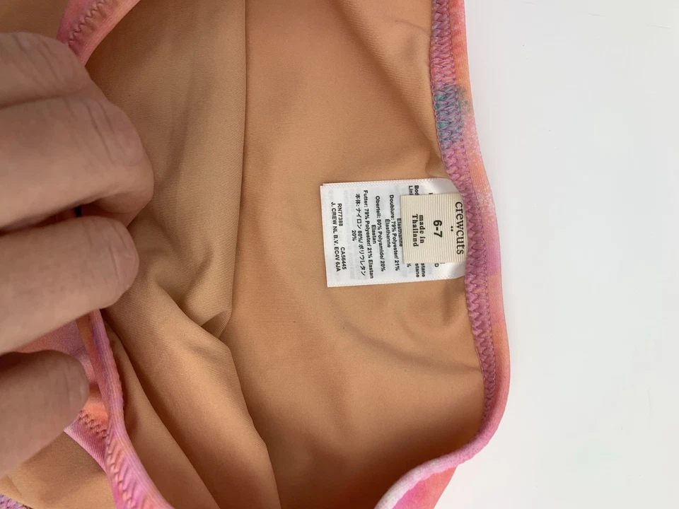 NEW J Crew Crewcuts Girls' Swimsuit Bottom UPF 50+ Size 6-7 Pink Tie Dye - Image 2 of 3