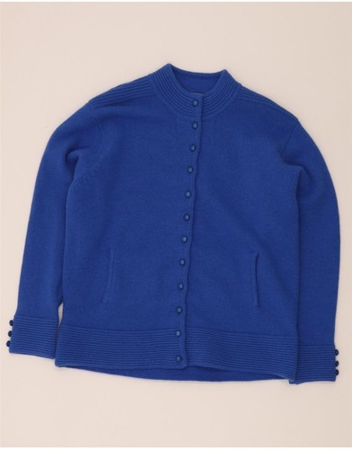 Emreco Damen Strickjacke Pullover UK 16 Large blau Lammwolle AT15