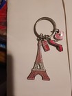 Novelty Pink Eiffel Tower Paris France Souvenir Keychain With 3 Charms — photo 2